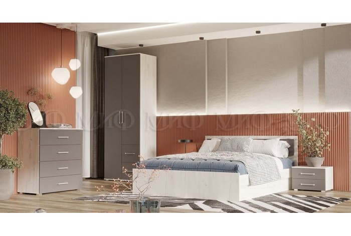 Спальня Фиеста - 3 дуб крафт белый - графит