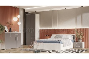 Набор мебели для спальни "Фиеста - 4" (дуб крафт белый - графит)