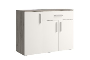 Комод Фиеста 1 ящик 3 двери (дуб крафт серый - кашемир)