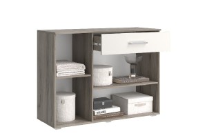 Комод Фиеста 1 ящик 3 двери (дуб крафт серый - кашемир)