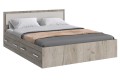 Кровать Фиеста 1,6 с ящиками дуб крафт серый - серый