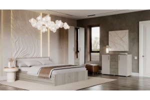 Набор мебели для спальни "Фиеста - 1" (дуб крафт серый - кашемир)