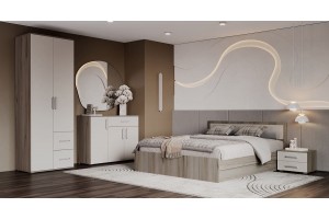 Набор мебели для спальни "Фиеста - 4" (дуб крафт серый - кашемир)