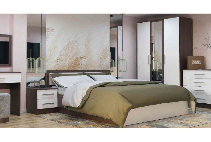 Набор мебели для спальни Мартина - 3 венге - белый глянец