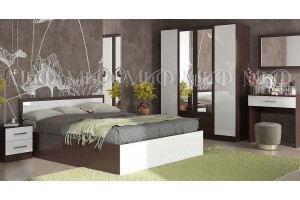 Набор мебели для спальни "Мартина - 4" (венге - белый глянец)