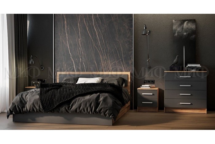 Набор мебели для спальни Мартина - 5 дуб крафт золотой - графит