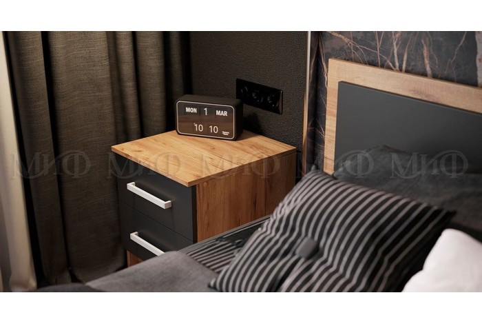 Набор мебели для спальни Мартина - 5 дуб крафт золотой - графит