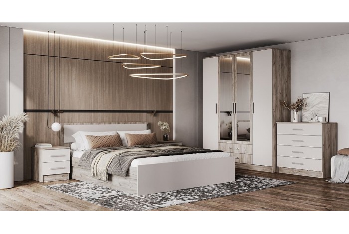 Набор мебели для спальни Мартина - 7 дуб крафт серый - кашемир