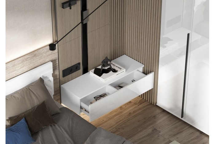 Спальня Норд - Челси- 2 белый - белый глянец холодный