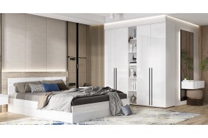 Набор мебели для спальни "Норд - Челси- 2"  (белый - белый глянец холодный)