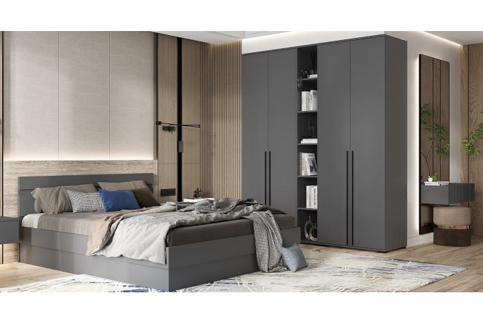 Спальня Норд - Челси- 2 графит - графит