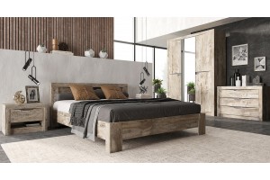 Набор мебели для спальни "Ривьера-2" (дуб юкон - бетон темный)