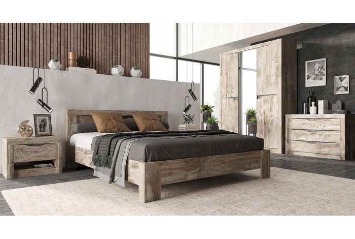 Спальня Ривьера-2 дуб юкон - бетон темный