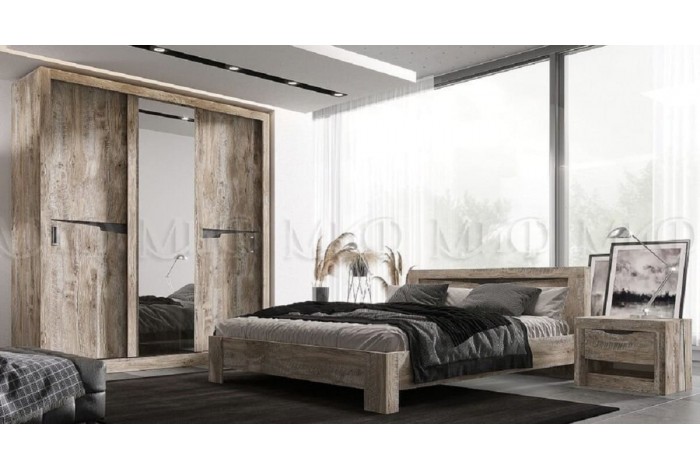 Спальня Ривьера-1 дуб юкон - бетон темный