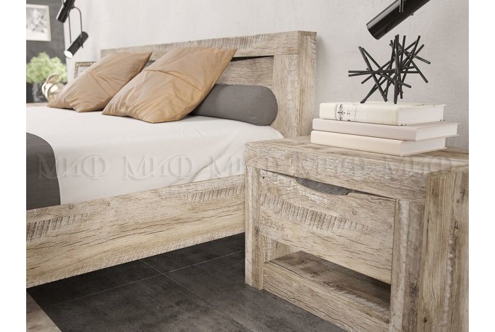 Спальня Ривьера-2 дуб юкон - бетон темный