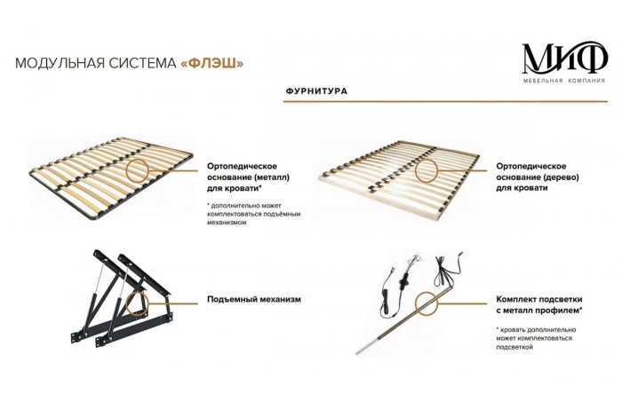 Кровать парящая 1,6 м Флэш с ортопедическим основанием (металл) Дуб Крафт Золотой - Браш Графит