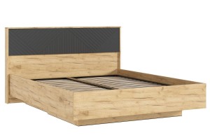 Кровать парящая "Флэш" 1,6 м с ортопед основ (металл) Дуб Крафт Золотой - Браш Графит