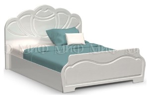 Кровать "Гармония 1,4" (белый - белый глянец)