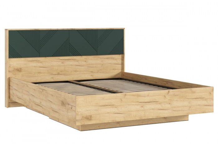 Кровать парящая 1,6 м Ирис с подъемным механизмом Дуб Крафт Золотой - Браш Мени Грин