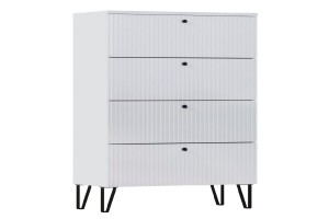 Комод Оливия 4 ящика (белый - белый глянец)