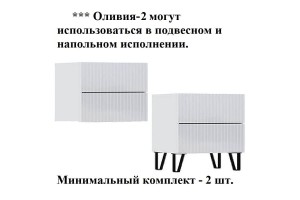 Набор мебели для спальни "Оливия" (белый - белый глянец)