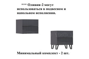 Набор мебели для спальни "Оливия" (графит - графит глянец)