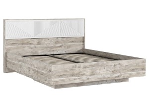 Кровать парящая Сильвия 1,6 м с ортопед основ (металл) Дуб Юкон - Браш Вайт