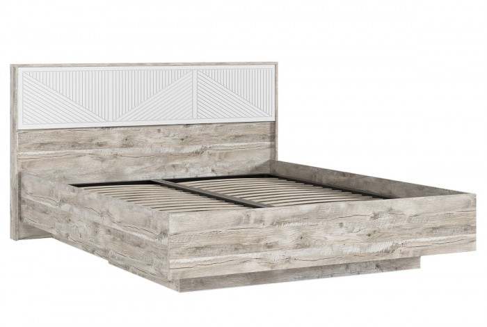 Кровать парящая Сильвия 1,6 м с ортопед основ (металл) Дуб Юкон - Браш Вайт