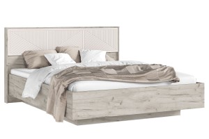 Кровать парящая Сильвия 1,6 м с ортопед основ (металл) Дуб Крафт серый - Кашемир