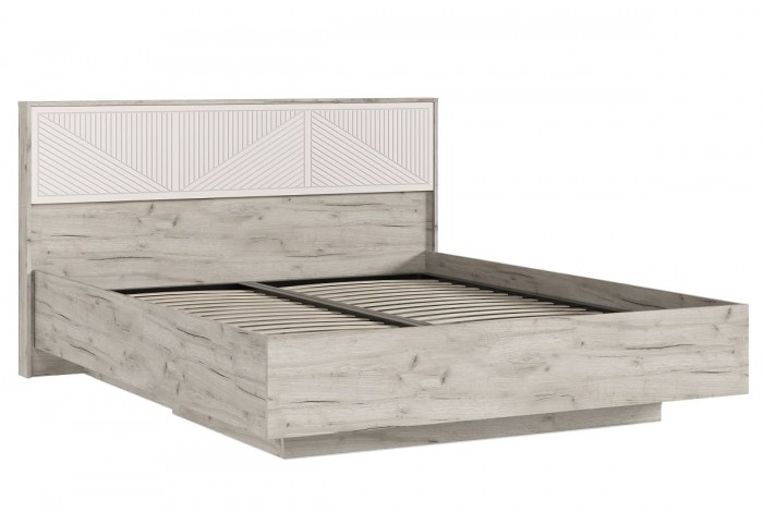 Кровать парящая Сильвия 1,6 м с ортопед основ (металл) Дуб Крафт Серый - Кашемир