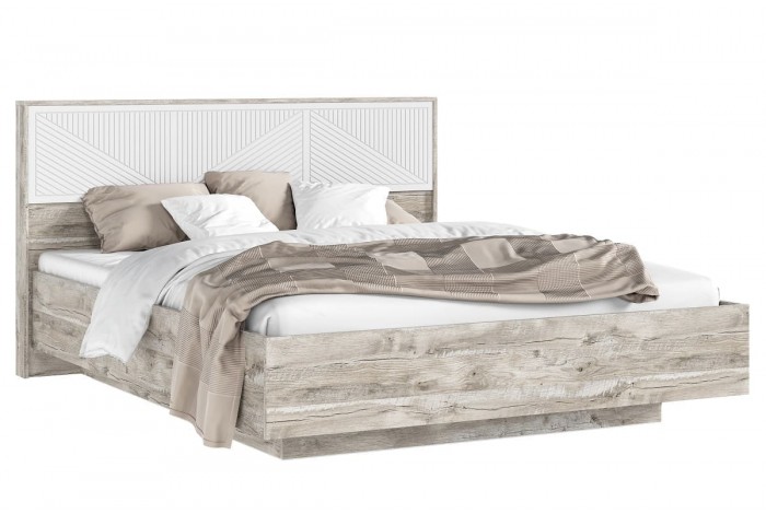 Кровать парящая Сильвия 1,6 м с подъемным механизмом Дуб Юкон - Браш Вайт