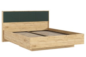 Кровать парящая Сильвия 1,6 м с подъемным механизмом Дуб Крафт Золотой - Браш Мени Грин