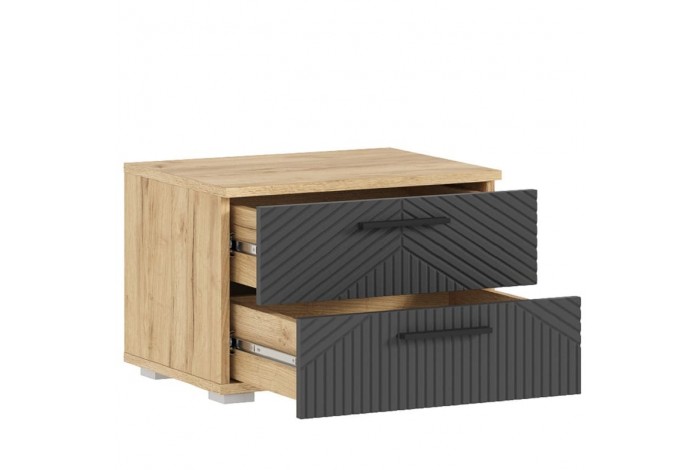 Спальня Сильвия - 2 Дуб Крафт Золотой - Браш Графит