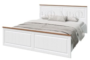 Кровать "Валенсия 1,6" (белый - белое дерево)