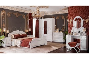 Кровать "Гармония 1,4" (белый - белый глянец)