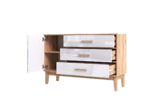 Комод "Кельн" (1200) (Белый Глянец - Дуб Крафт Золотой)