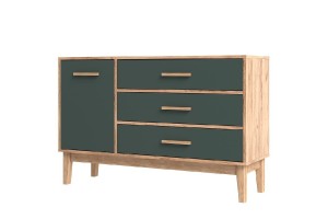 Набор мебели для спальни "Кельн" (Изумрудный - Дуб Крафт Золотой)