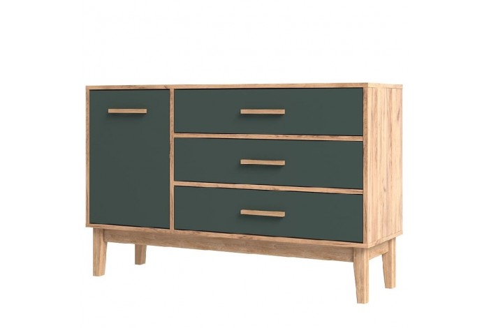 Комод Кельн 1200 Изумрудный - Дуб Крафт Золотой