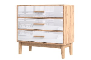 Комод "Кельн" (800) (Белый Глянец - Дуб Крафт Золотой)