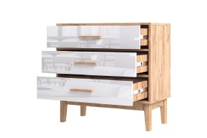 Комод "Кельн" (800) (Белый Глянец - Дуб Крафт Золотой)