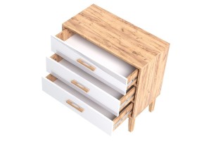 Комод "Кельн" (800) (Белый Глянец - Дуб Крафт Золотой)