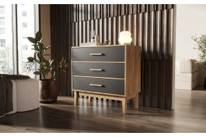 Комод "Кельн" (800) (Графит - Дуб Крафт Золотой)