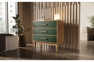 Комод "Кельн" (800) (Изумрудный - Дуб Крафт Золотой)