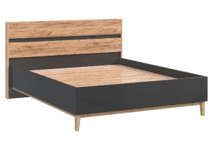 Кровать "Кельн" 1,4 (Графит - Дуб Крафт Золотой)