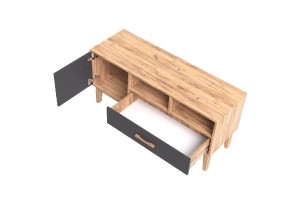 Тумба под ТВ "Кельн" (1200) (Графит - Дуб Крафт Золотой)