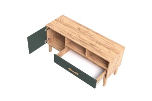 Тумба под ТВ "Кельн" (1200) (Изумрудный - Дуб Крафт Золотой)