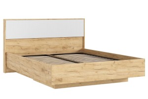 Кровать парящая "Марвэл" 1,6 м с ортопед основ (металл) Дуб Крафт Золотой - Браш Вайт