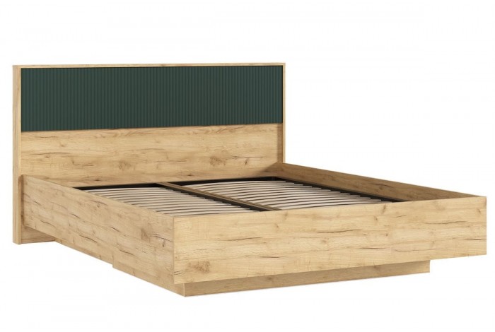 Кровать парящая 1,6 м Марвэл с подъемным механизмом Дуб Крафт Золотой - Браш Мени Грин