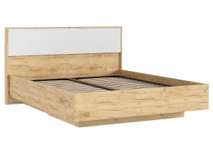 Кровать парящая "Марвэл" 1,6 м с подъемным механизмом Дуб Крафт Золотой - Браш Вайт