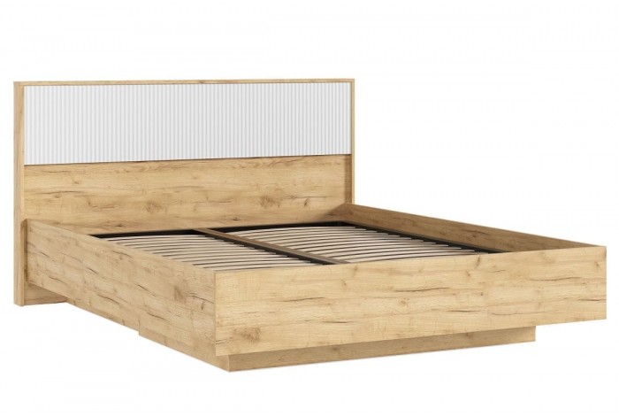 Кровать парящая 1,6 м Марвэл с подъемным механизмом Дуб Крафт Золотой - Браш Вайт